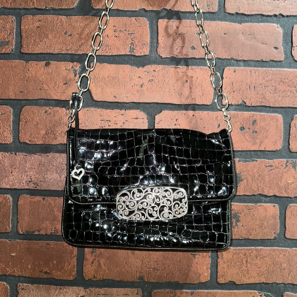 Brighton Black Patent leather Shoulder Bag